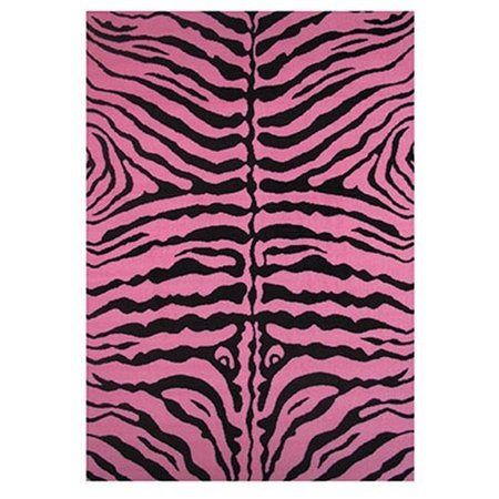 LA RUG, FUN RUGS LA Rug; Fun Rugs FT-189 5178 Fun Time Zebra Skin Accent Rug - Pink FT-189 5178